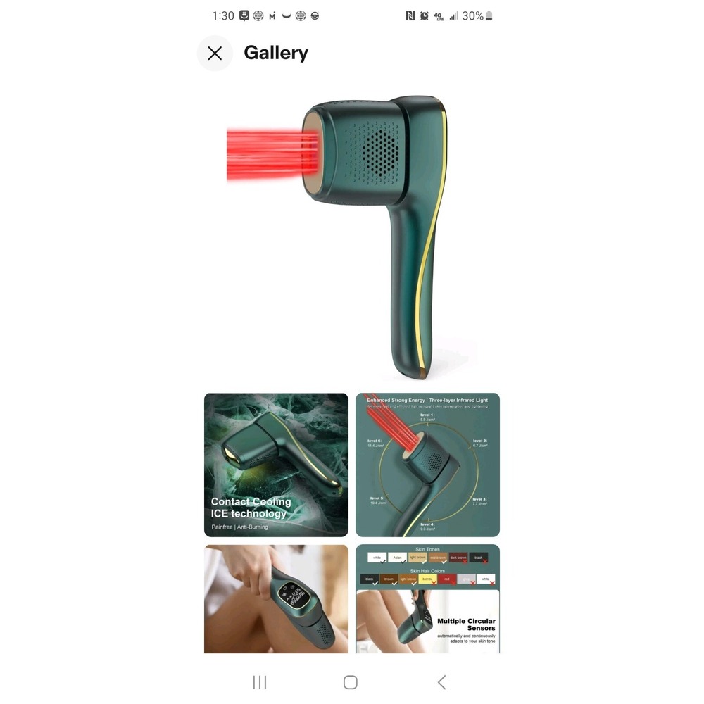Permanent‎ IPL Hair Removal Device Cooling Painless At-Home Hair Remover G1 - Picture 5 of 5